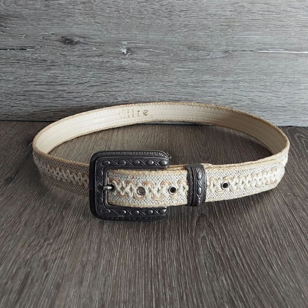 Elite Vintage Woven Burlap Women's Belt 36.5" Long